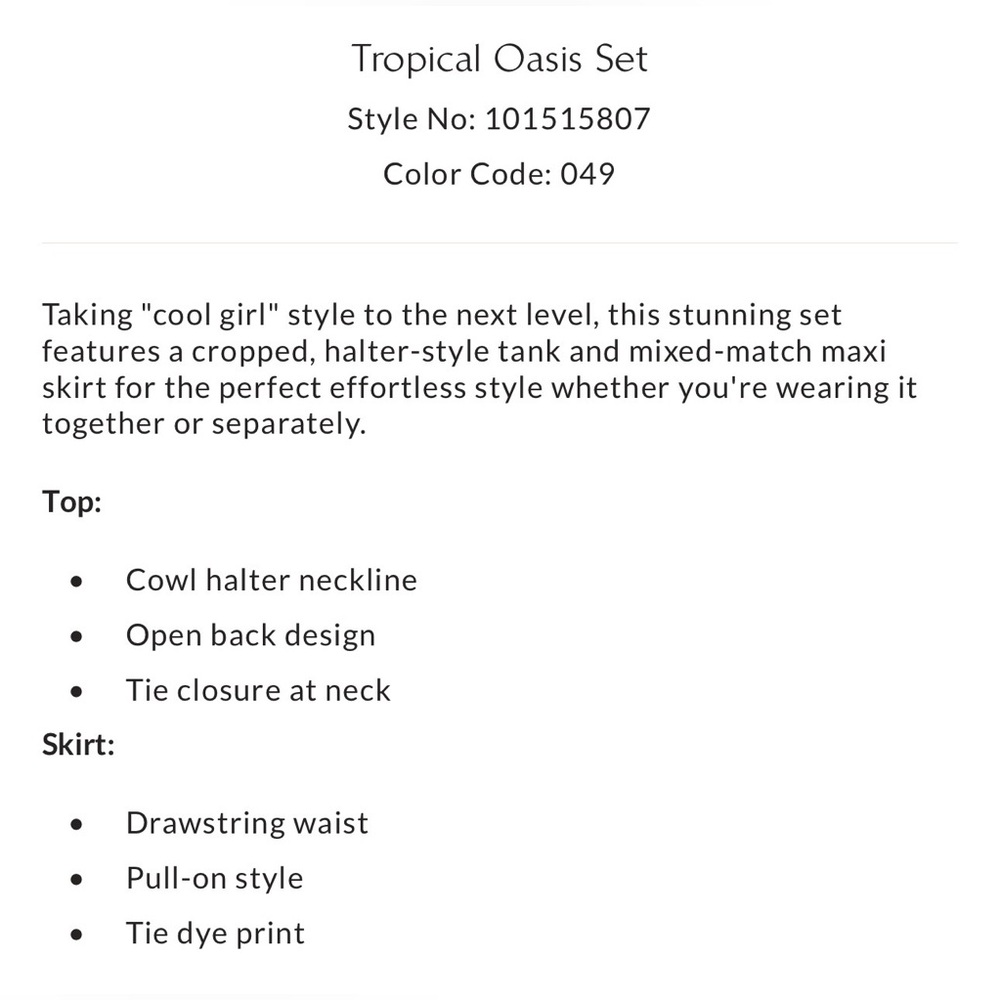 Free People Tropical Oasis Set in Ocean Combo size Medium NWT - Picture 2 of 13